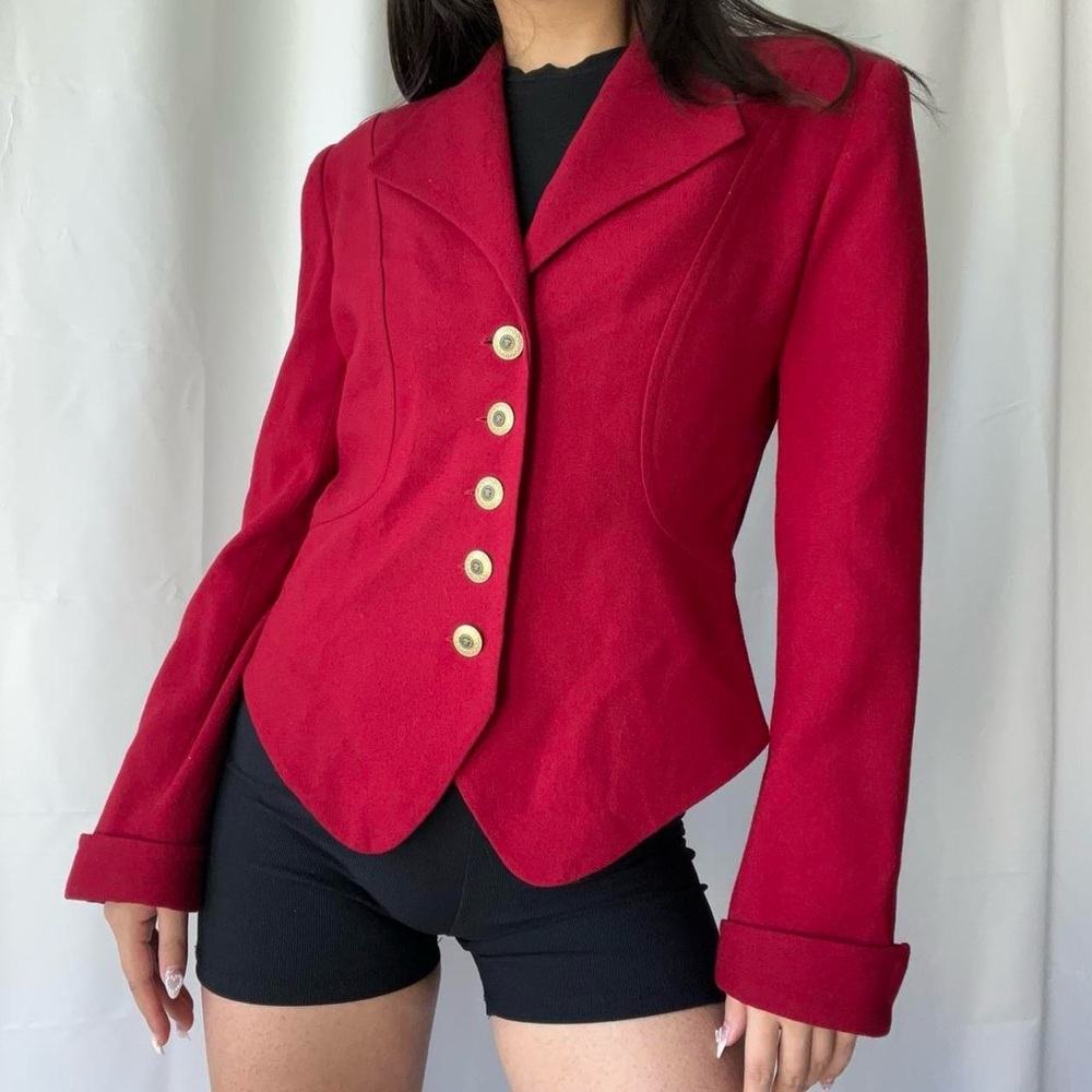 Vintage So Crazy by Rina Rossi 100% wool blazer in Red